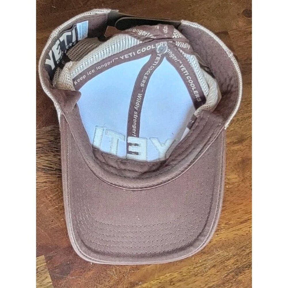 Yeti Coolers Trucker Hat Cap Brown Snapback Adjustable Mesh Embroidered - Picture 9 of 11